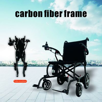 Silla de ruedas eléctrica plegable de fibra de carbono de 13 kg con ruedas de aleación de magnesio