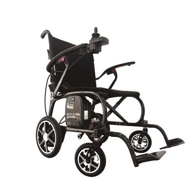 Silla de ruedas eléctrica de tamaño compacto con marco de fibra de carbono y motores sin escobillas