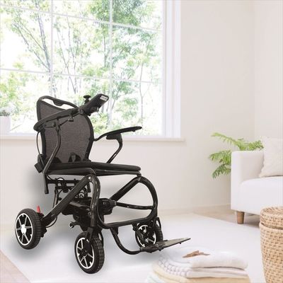 Conveniente silla de ruedas eléctrica totalmente automática con diseño ligero y velocidad de 6 km/h