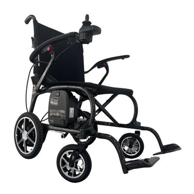 Sillón de ruedas eléctrico de fibra de carbono ultraligero 136KG carga plegable