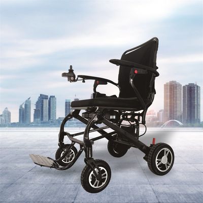 Silla de ruedas plegable eléctrica con material de fibra de carbono y velocidad de 6 km/h