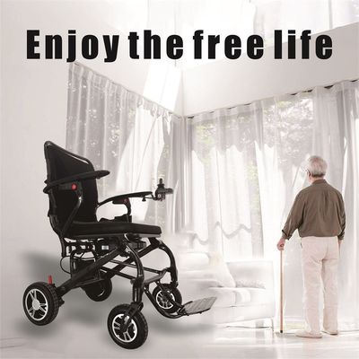 Silla de ruedas plegable eléctrica con material de fibra de carbono y velocidad de 6 km/h