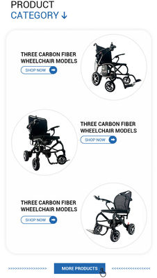 Silla de ruedas plegable eléctrica con material de fibra de carbono y velocidad de 6 km/h