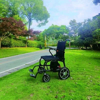 Silla de ruedas eléctrica ligera de 11,5 kg con marco completo de fibra de carbono y asiento extendido