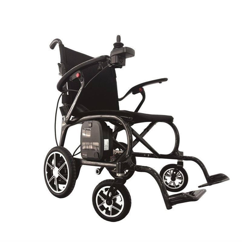Silla de ruedas eléctrica con rueda trasera de 270 mm y rueda delantera de 165 mm núcleo de aleación de magnesio